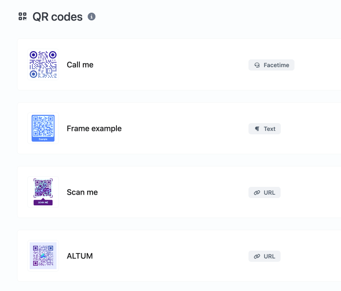 Екранна снимка на страницата с QR код на приложението
